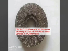 Effectieve schokabsorptie en resonantiefrequentie van 15-30 Hz met metalen kussenschieters van OD 80 mm