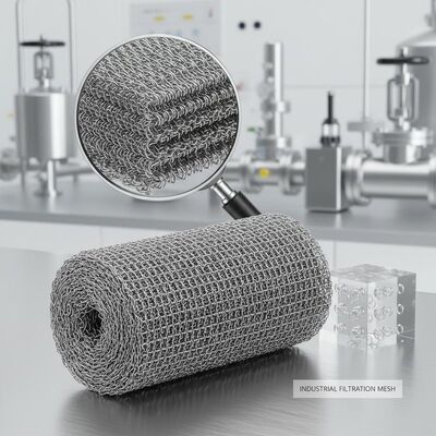 Flexibel 20*60 mm gecomprimeerd gebreid gaas dat uitstekende filtratie en structurele stabiliteit biedt in industriële toepassingen