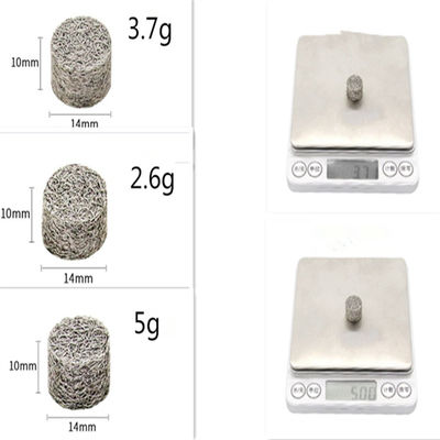 Diameter 18.3mm Cilindrische Schuim Gebreide Draad Mesh Filter Thickness 31mm