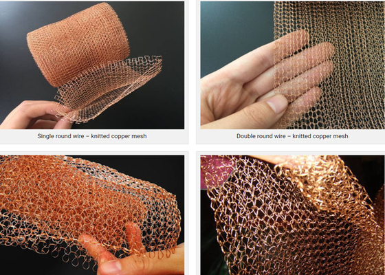 Breedte 3050cm 0.23mm Gebreide Koperdraad Mesh For Industrial Use