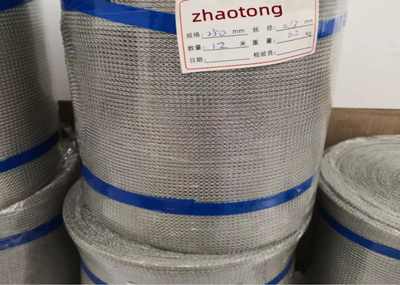 Al Metaalroestvrij staal Gebreide Draad Mesh In Rolls Width 250mm voor Filter